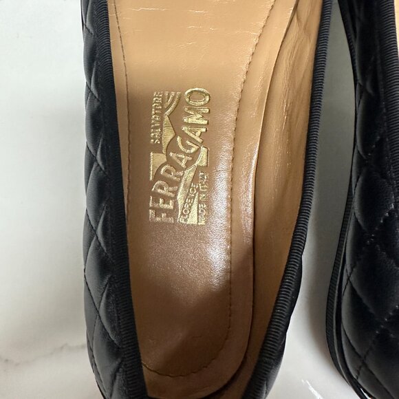Salvatore Ferragamo Rufina Quilted Ballet Flats Black - Picture 4 of 16